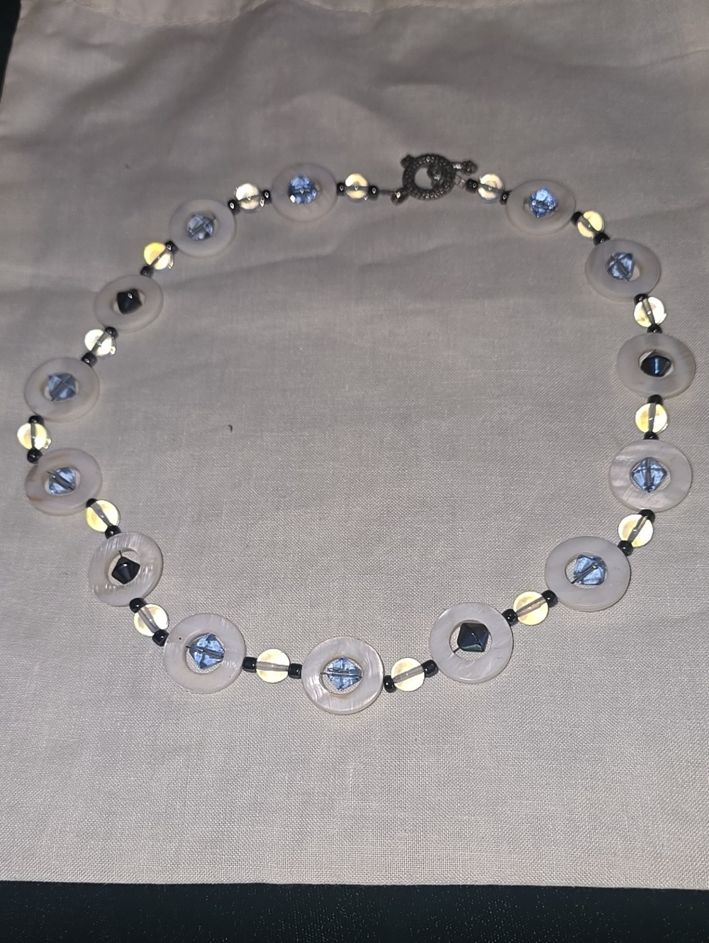 Delicate Blue & White Beaded Women’s Necklace